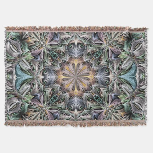 Abstracte veelkleurige vetplant rozet deken (Voorkant)