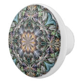 Abstracte veelkleurige vetplant rozet keramische knop (Rechts)