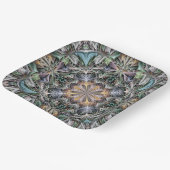 Abstracte veelkleurige vetplant rozet papieren bordje (Gebogen)