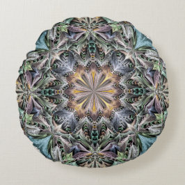 Abstracte veelkleurige vetplant rozet rond kussen