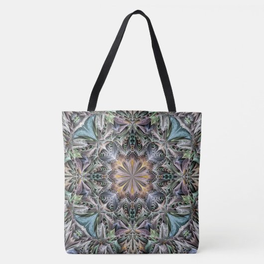 Abstracte veelkleurige vetplant rozet tote bag (Voorkant)