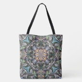 Abstracte veelkleurige vetplant rozet tote bag (Achterkant)