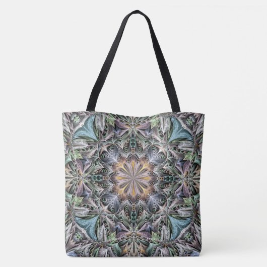 Abstracte veelkleurige vetplant rozet tote bag (Achterkant)