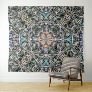 Abstracte veelkleurige vetplant rozet wandkleed