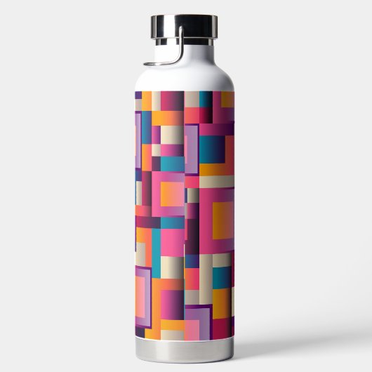 Abstracte veelkleurige vormen waterfles (Rechts)