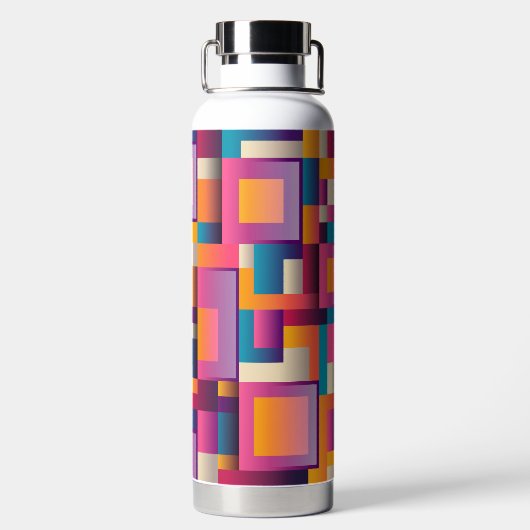 Abstracte veelkleurige vormen waterfles (Achterkant)