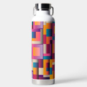 Abstracte veelkleurige vormen waterfles (Voorkant)