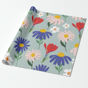 Abstracte veer naadloos patroon met kleurrijke flo cadeaupapier
