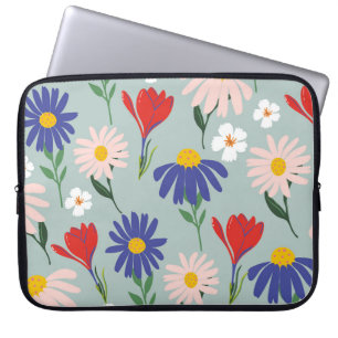 Abstracte veer naadloos patroon met kleurrijke flo laptop sleeve