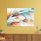 Abstracte Veer Stroom – Zachte Elegantie Canvas Afdruk (Insitu (Woonkamer))