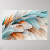 Abstracte Veer Stroom – Zachte Elegantie Poster (Voorkant)