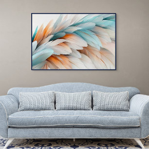 Abstracte Veer Stroom – Zachte Elegantie Poster