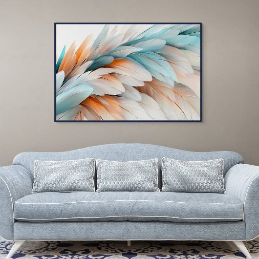 Abstracte Veer Stroom – Zachte Elegantie Poster