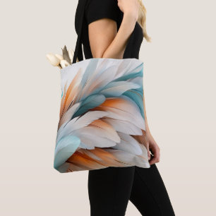 Abstracte Veer Stroom – Zachte Elegantie Tote Bag
