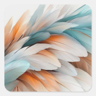 Abstracte Veerbeweging – Zachte Elegantie Vierkante Sticker
