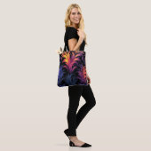 Abstracte veerkleuren tote bag (Op model)