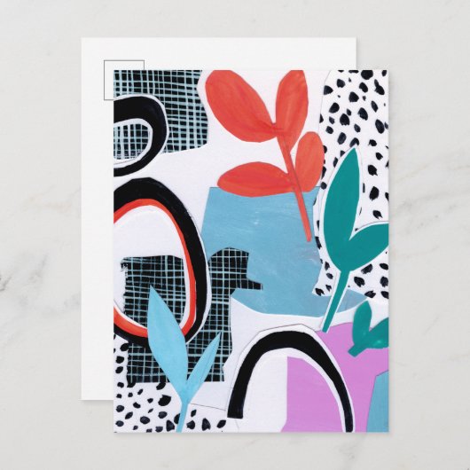 Abstracte veldslag briefkaart (Voorkant / Achterkant)