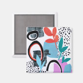 Abstracte veldslag magneet (Voorkant / Achterkant)