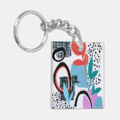 Abstracte veldslag sleutelhanger (Voorkant Links)