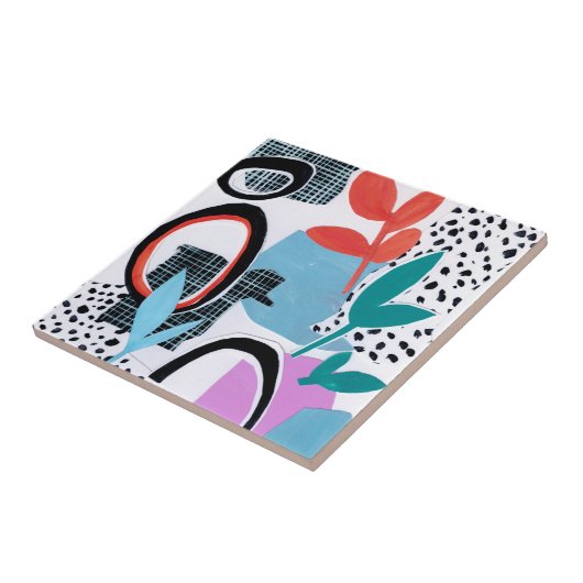 Abstracte veldslag tegeltje (Zijkant)