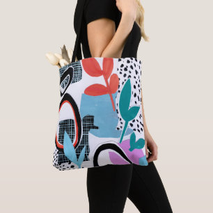 Abstracte veldslag tote bag