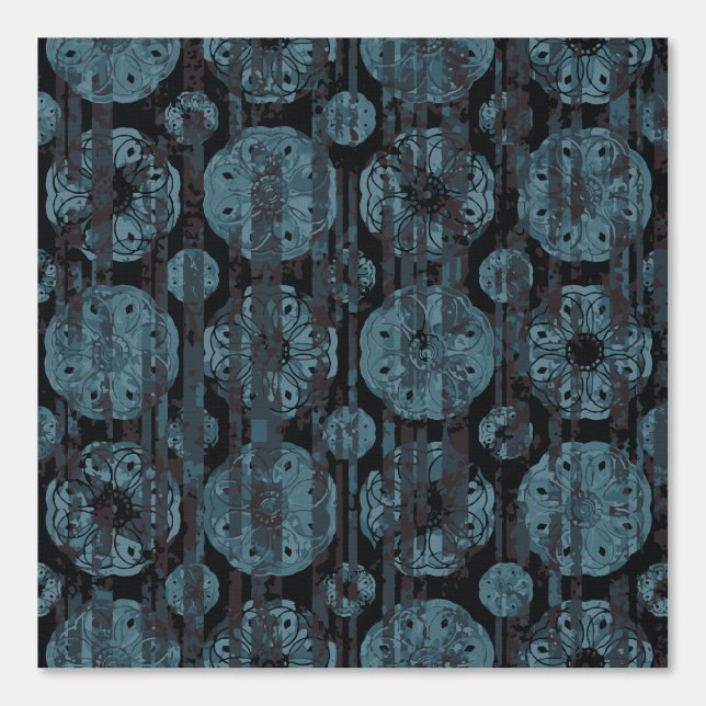 Abstracte Vensterreflecties met Blauw en Zwart Behang (Voorkant)