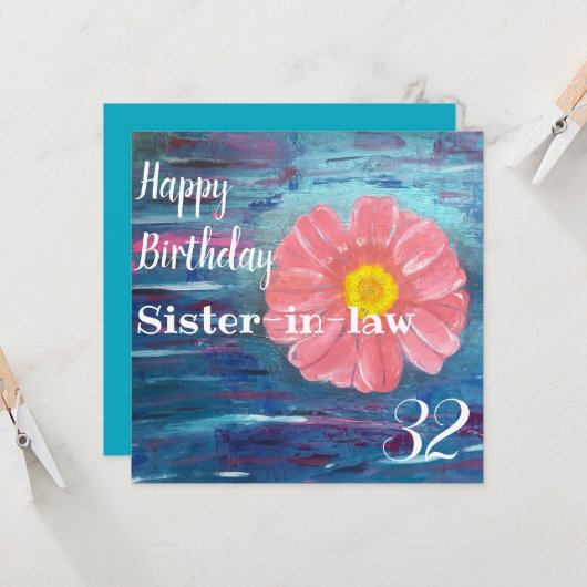 Abstracte ventilator Aangepaste zuster-in-law-dag Kaart (Voorkant / Achterkant in situ)