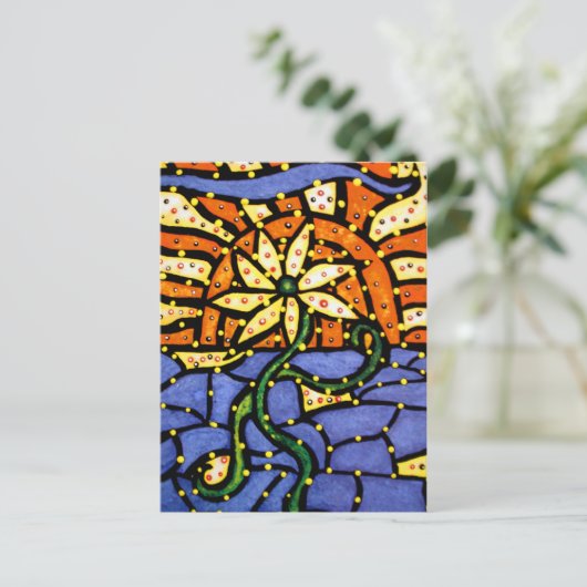 Abstracte ventilator in Briefkaart met zonnekleuri (Staand voorkant)