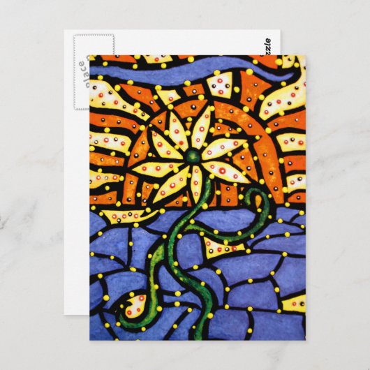 Abstracte ventilator in Briefkaart met zonnekleuri (Voorkant / Achterkant)