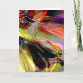 Abstracte ventilator met meerdere kleuren in rood kaart