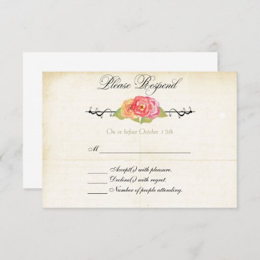 Abstracte ventilator RSVP-reactiekaart RSVP Kaartje (Voorkant / Achterkant)