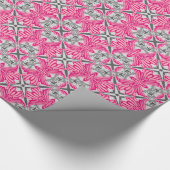 Abstracte ventilatorbenzine Fuchsia roze en grijs Cadeaupapier (Hoek)