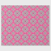 Abstracte ventilatorbenzine Fuchsia roze en grijs Cadeaupapier (Vlak)