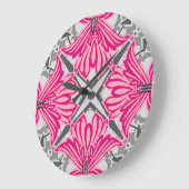 Abstracte ventilatorbenzine Fuchsia roze en grijs Grote Klok (Hoek)