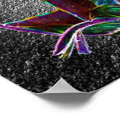 Abstracte ventilatorkunst met een blauwe rosebud poster (Hoek)