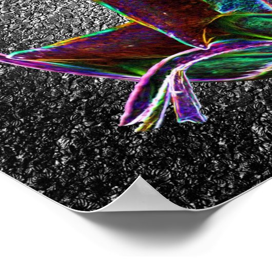 Abstracte ventilatorkunst met een blauwe rosebud poster (Hoek)