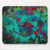 Abstracte ventilatorkunst met levendige blauw geli muismat (Voorkant)