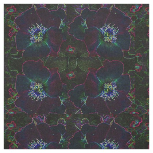 Abstracte verbinding met elektrische Rozen Stof (Swatch)