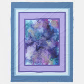 Abstracte verbouwde Paarse en blauwe Waterverf Fleece Deken (Voorkant)