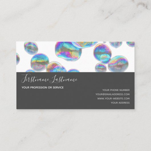 Abstracte verdwijnende kleurige bubbels regenboogk visitekaartje (Achterkant)