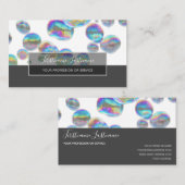 Abstracte verdwijnende kleurige bubbels regenboogk visitekaartje (Voorkant / Achterkant)