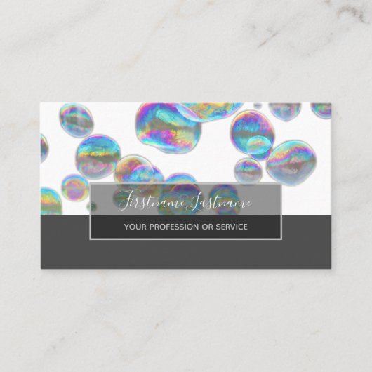 Abstracte verdwijnende kleurige bubbels regenboogk visitekaartje (Voorkant)