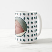 Abstracte veren donker koffiemok (Voorkant rechts)