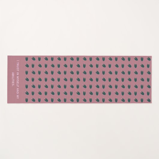 Abstracte Veren Donkere Yoga Mat (Voorkant (horizontaal))