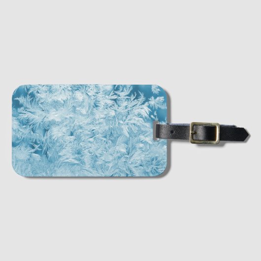 Abstracte veren en sneeuwvlokken bagagelabel (Voorkant (horizontaal))