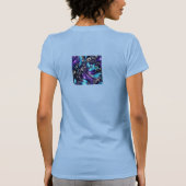 Abstracte veren in blauw t-shirt (Achterkant)