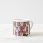 Abstracte veren: kleurrijke  achtergrond. espresso kop (Voorkant rechts)