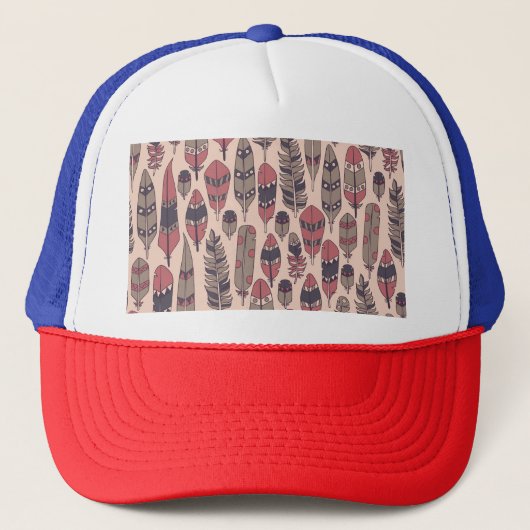 Abstracte veren: kleurrijke  achtergrond. trucker pet (Voorkant)