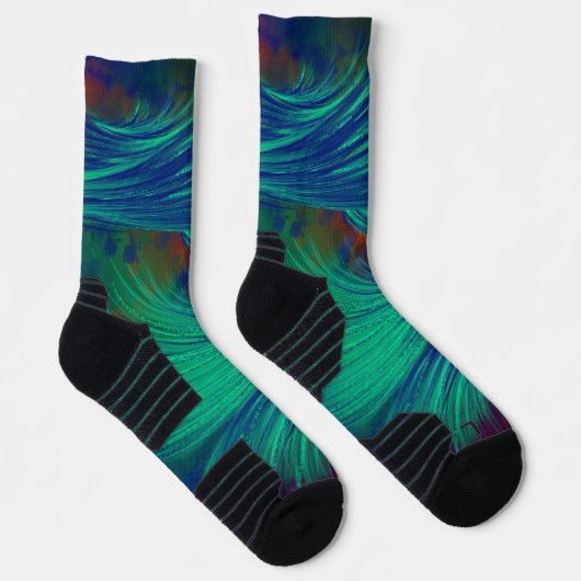 Abstracte veren van de Groene Marine Sokken (Rechts)