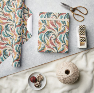Abstracte Veren Wrapping Paper Roll Cadeaupapier